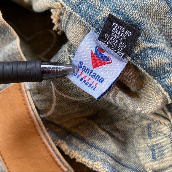 Vintage 90s/Y2K RARE Road Cat Suede And Felt Patchwork Maxi Denim Skirt Size M - Picture 11 of 16